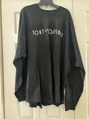 Black 'TOUT EST POSSIBLE' Oversized Graphic Sweatshirt